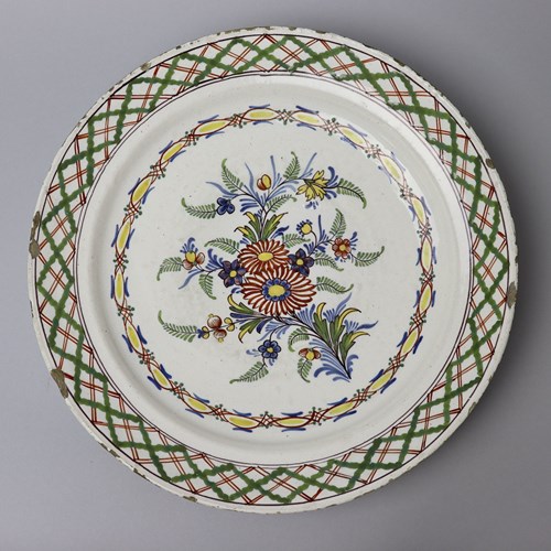 18Th Century, Polychrome, Dutch Delft Charger
