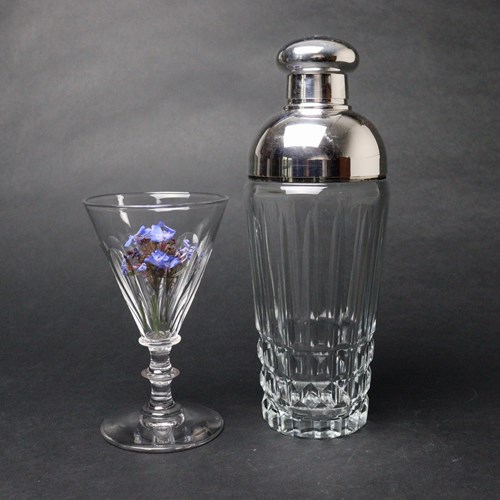 Large, French Crystal Cocktail Shaker