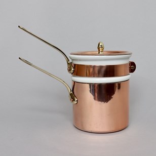 French Copper Double Boiler With Ce...