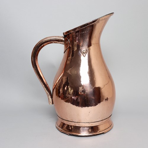 Huge, 19Th Century French Copper Jug