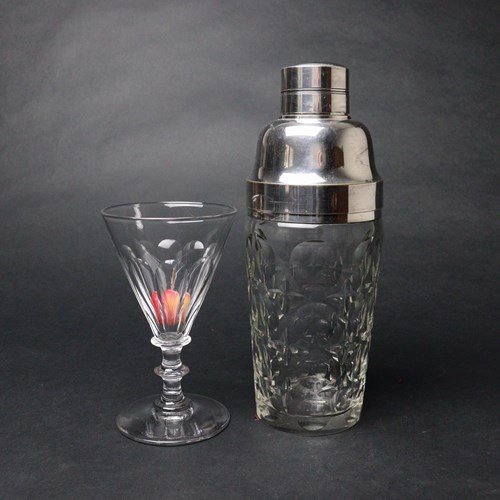 French, Art Deco Crystal Cocktail Shaker