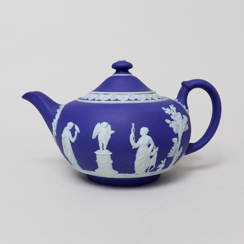 Wedgwood Dark Blue Jasper Teapot