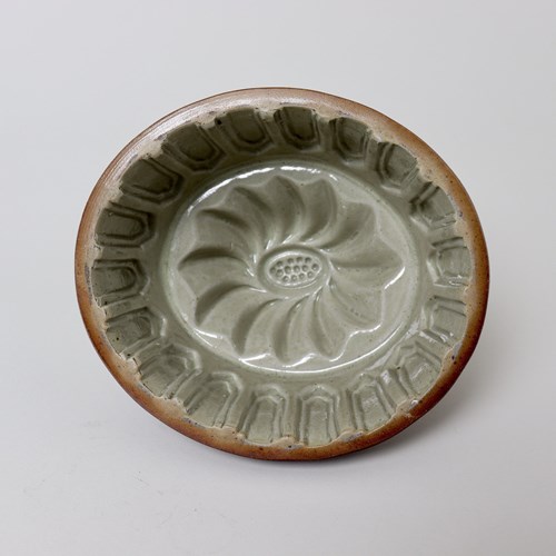 Brown Saltglaze Mould With Geometric Design
