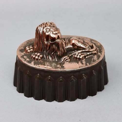 Tin Mould With Copper Lion Top