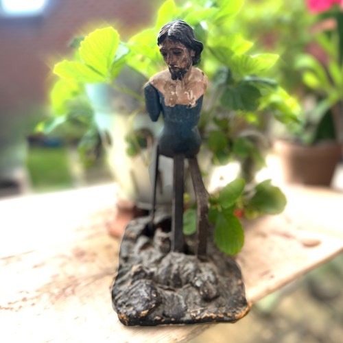 Early Spanish Colonial Jesus Caged Santos Figure.