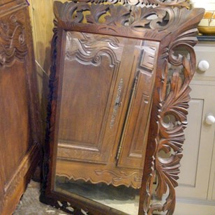 Carved Oak French Mirror