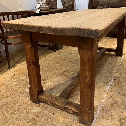 Solid 19Th C English Pine Farmhouse Table