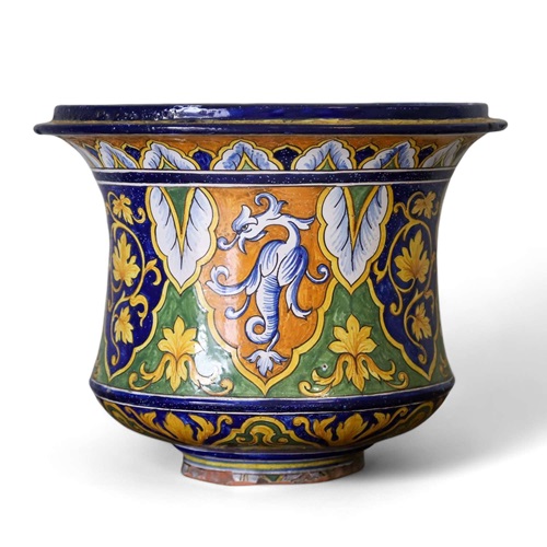 Early 20Th C French Faience Circular Jardiniere Planter