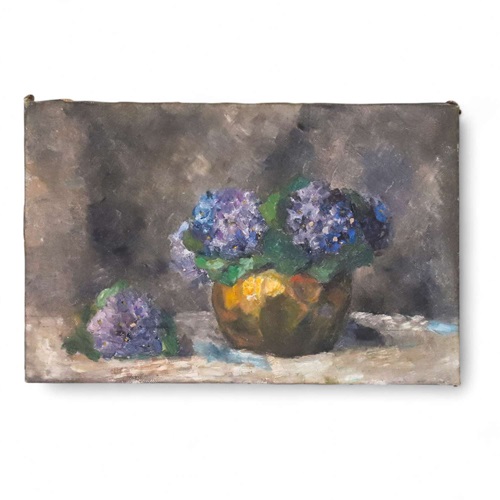 Early 20Th C French Painting Of Hydrangeas 