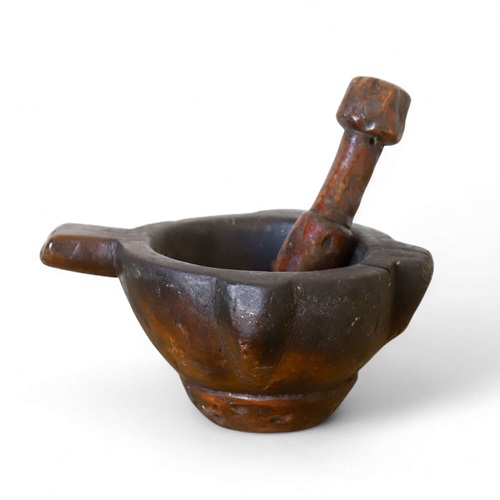 Excellent Old 18Th C Hardwood Pestle And Mortar 