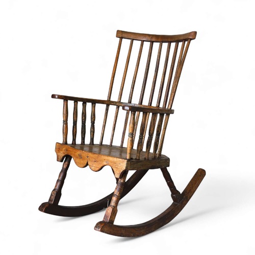 Beautiful 19Th C Comb-Back Windsor Style Rocking Chair