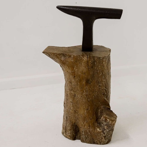 19Th C British Farriers Anvil On Mounted On A Fruitwood Trunk