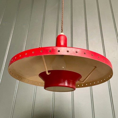 Mid Century Red Ceiling Lamp