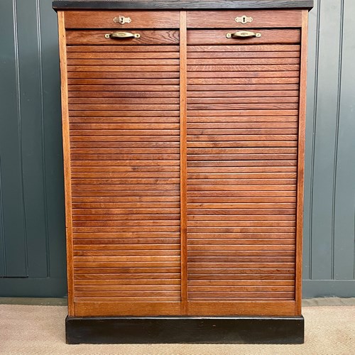 Oak Tambour Front Cabinet