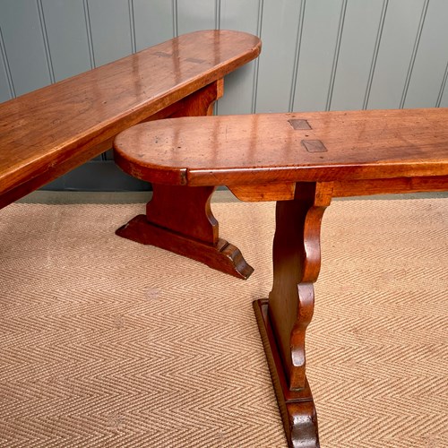 Pair Of French Fruitwood Benches