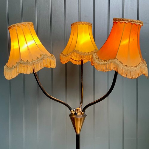 5029AB / Flemish - Floor Lamp, Antique Brass, Mink / LBS015BA9205 -  Lighting Bug Swindon
