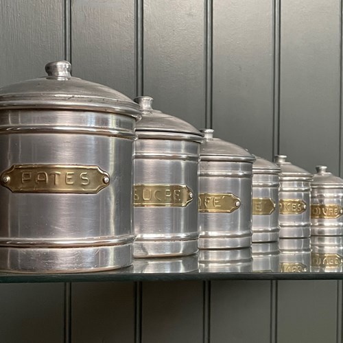 Set Of Six French Canisters