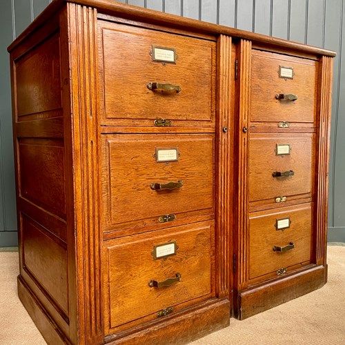 Handsome Oak Six-Drawer Chest