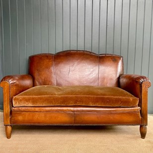 French 1920S Leather Sofa