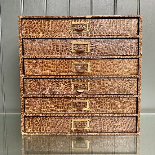 Faux Snake-Skin Office Drawers