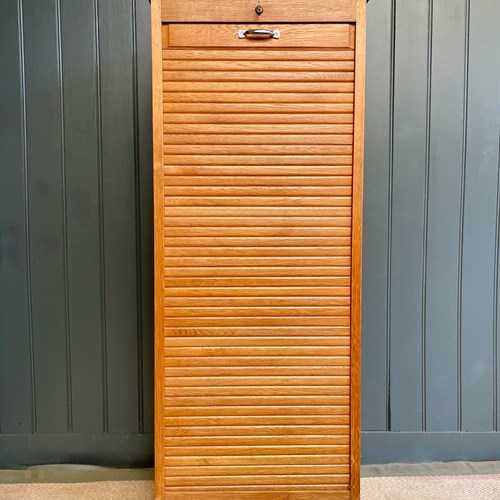 Oak Tambour Cabinet
