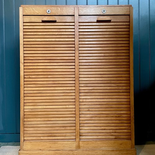 French Oak Tambour Cabinet