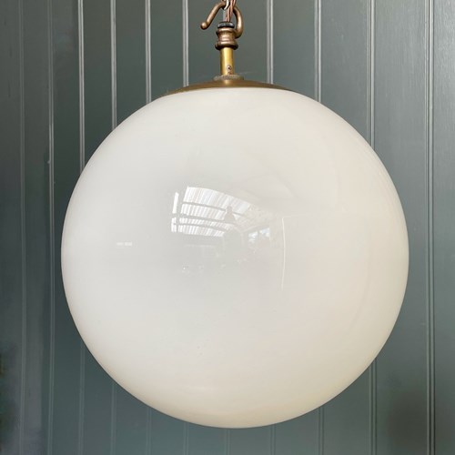Large Opaline Ceiling Lamp