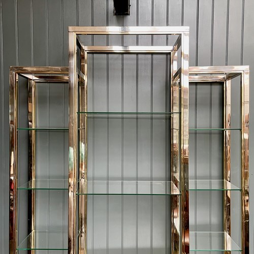 Italian Chrome & Brass Shelves