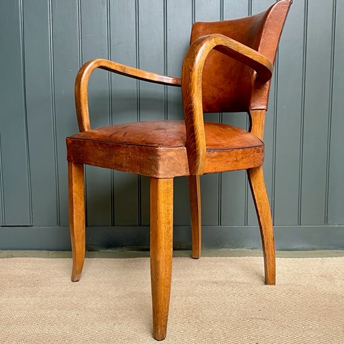 French Leather Bridge Chair