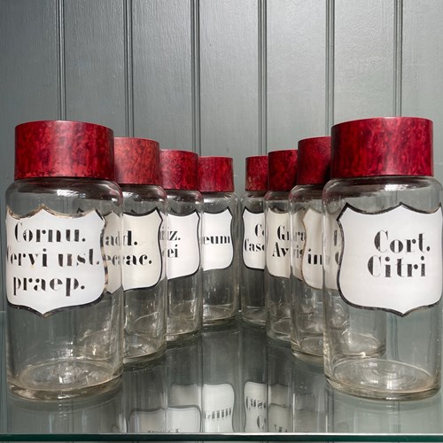 Set Of 8 Apothecary Jars