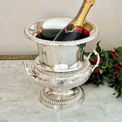 Excellent Mid 20Thc Silver Plated Champagne Wine Bucket Cooler