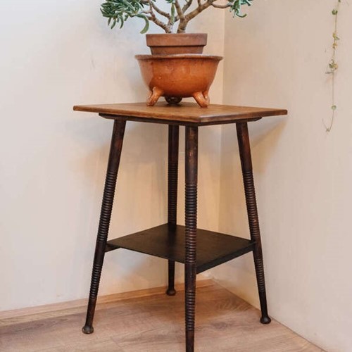 Barley Twist Wooden Pedestal Plant Stand