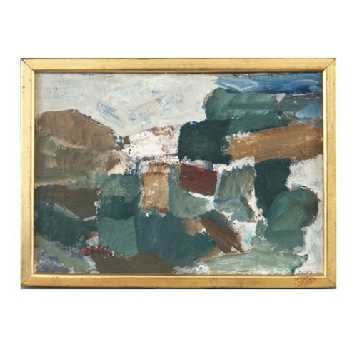 Swedish, 20Th C., Abstract, Landscape Painting, Nils Bäcklin 1913-1989