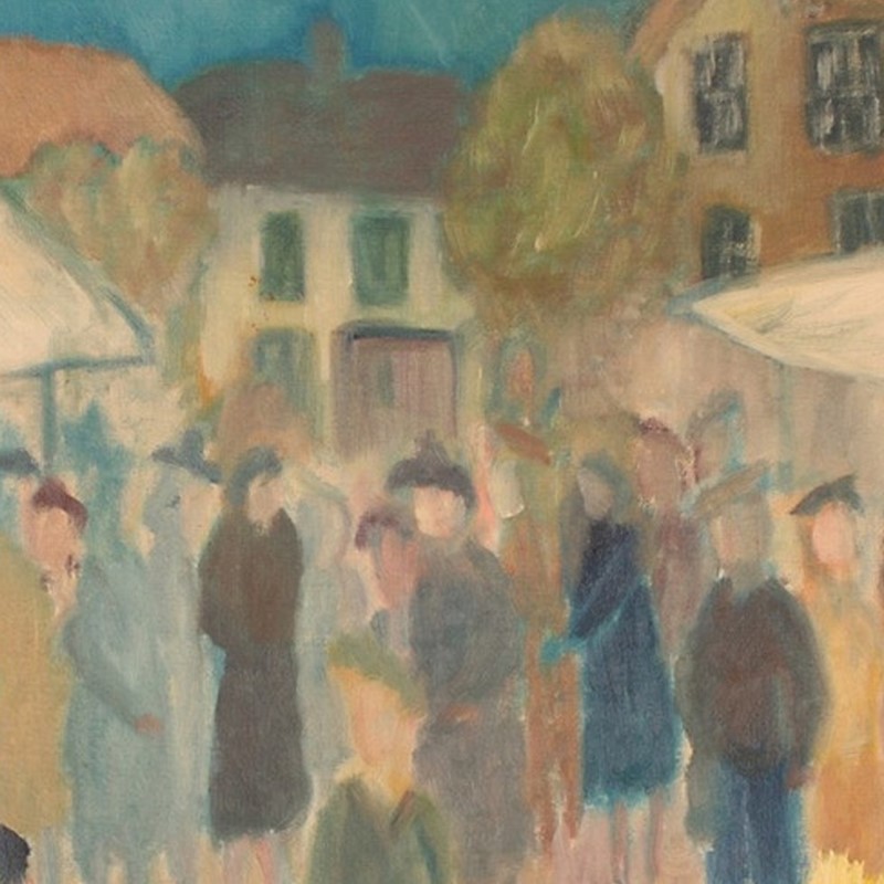 1950'S, Swedish Oil Painting, 'Flower Market'-barnstar-flower-market-3-main-637563337981382554.jpg