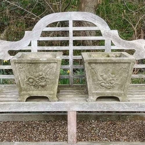Pair of Small Floral Planters