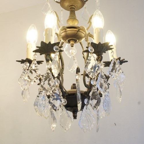 Vintage 6 arm birdcage chandelier 2