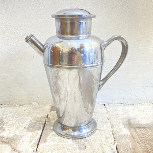 Vintage Cocktail Shaker With Recipe Dial On Lid