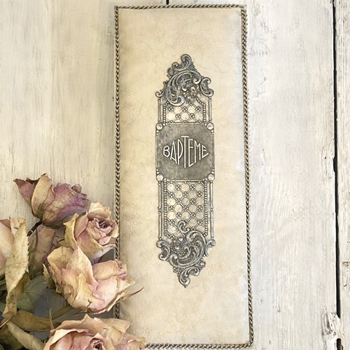 Old French Card & Fabric Baptism Box
