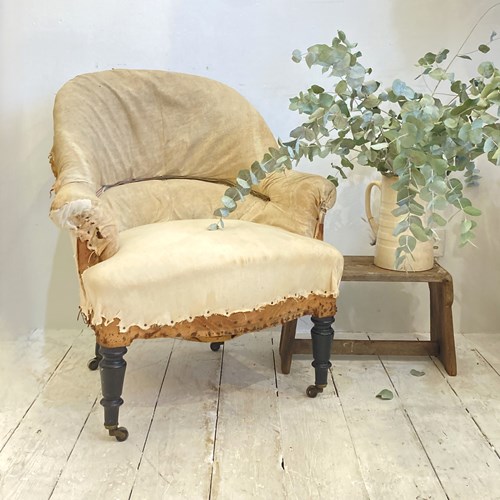 Stripped Antique French Armchair