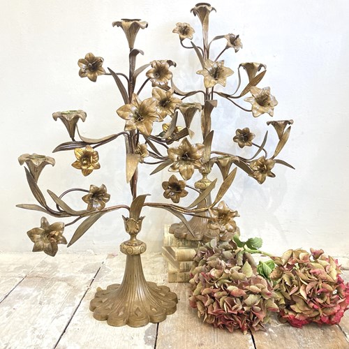 Pair Of Antique French Church Candelabra