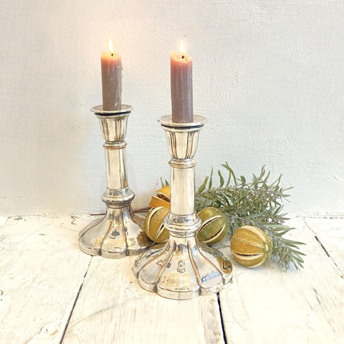 Victorian Silver Plated Candlesticks