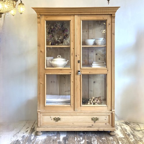 Victorian Pine Glazed Cabinet