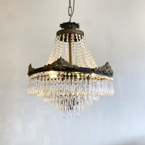 Antique Waterfall Chandelier With Empire Top