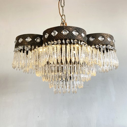 Antique 'Flower' Waterfall Chandelier