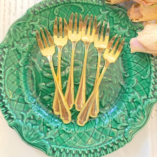 Set Of 6 Gilt Forks