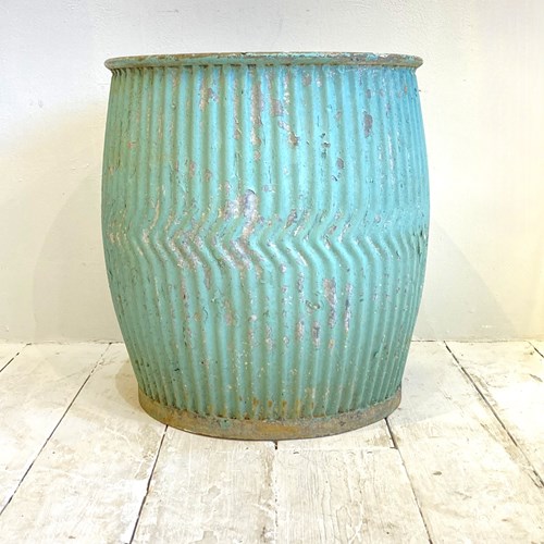 Dolly Tub With Old Turquoise Paint