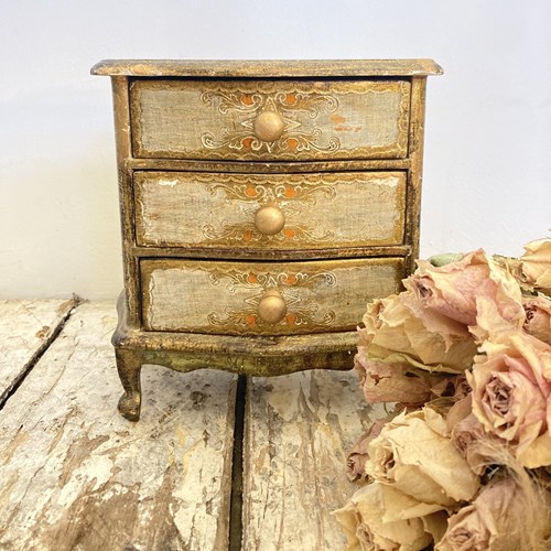 Vintage Florentine Tabletop Drawers - White