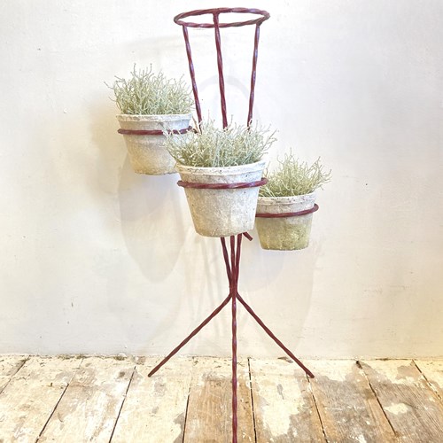 Vintage French Plant Stand - Red