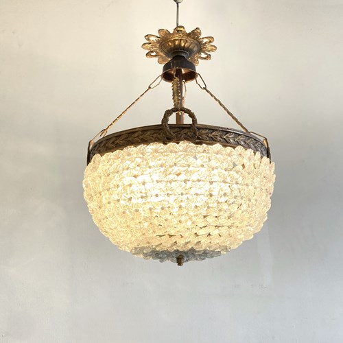 1930'S Brass Basket Light