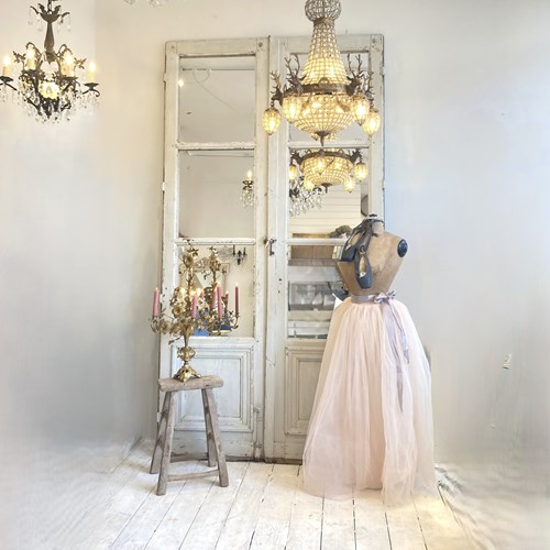 Pair Of Large Mirrored Antique Doors